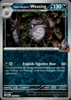 Team Rocket's Weezing 126/182 Uncommon Destined Rivals Pokemon Near Mint - Image 1