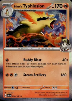 Ethan's Typhlosion 034/182 Rare Destined Rivals Pokemon Near Mint - Image 1