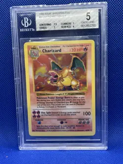 BGS 5 Charizard 4/102 Base Set (Shadowless) Holo Pokemon Great Condition - Image 3