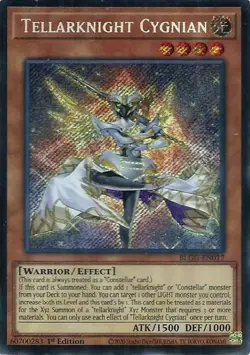 Yu-Gi-Oh! TCG BLGG-EN017 Tellarknight Cygnian Secret Rare 1st Ed. NM - Image 1