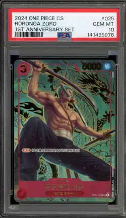 One Piece CCG Roronoa Zoro 1st Anniversary Set CHINESE OP01-025 PSA 10 Gem Mint - Image 1