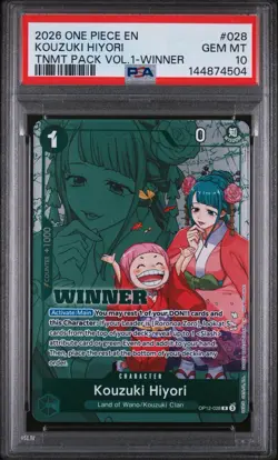 Kouzuki Hiyori Winner Pack 2026 Vol 1 OP12-028 Foil One Piece Promo PSA 10 - Image 1