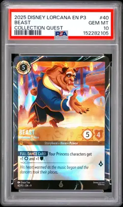 2025 Disney Lorcana—Beast - Gracious Prince #40/P3 Promo 3—Special Foil PSA 10 - Image 1