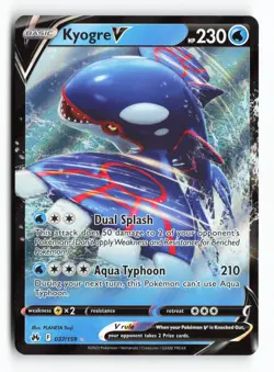 Kyogre V 037/159 SWSH: Crown Zenith Holo Ultra Rare Pokemon TCG Card NM - Image 1