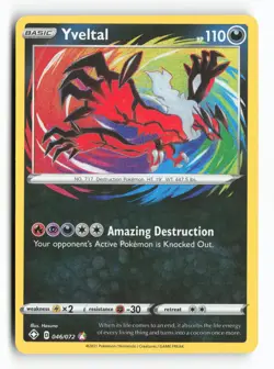 Yveltal 046/072 Shining Fates Holo Amazing Rare Pokemon TCG Card NM - Image 1