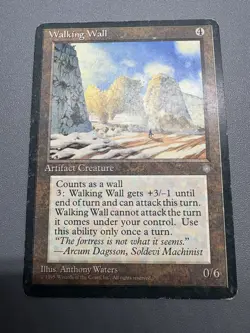 Walking Wall Ice Age 1995 MTG Artifact Creature Uncommon HP - Image 1