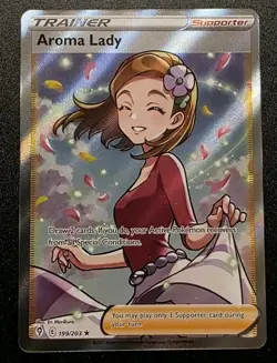 2021 Pokemon Aroma Lady - 199/203 - Full Art Ultra Rare Evolving Skies - Image 1