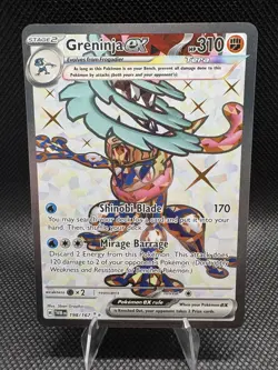 Pokemon TCG Greninja EX 198/167 Sv06: Twilight Masquerade Holo Ultra Rare - Image 1