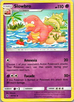 Slowbro 49/145 Uncommon Guardians Rising Pokemon Moderately Played - Image 1