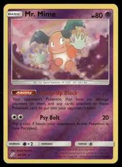 Mr. Mime 66/181 Rare Team Up Pokemon Reverse Holo Lightly Played - Image 1