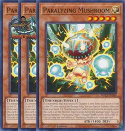 Yugioh! 3x Paralyzing Mushroom MP25-EN384 Common 1st Ed NM - Image 1