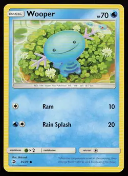 Wooper 25/70 Common Dragon Majesty Pokemon Lightly Played - Image 1