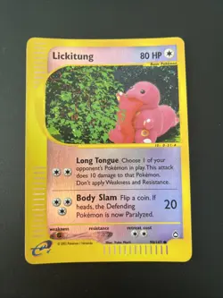 Pokemon Lickitung 090/147 Aquapolis Reverse Holo - Yuka Morii Art - Image 1