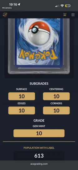 Arceus VSTAR GG70/GG70 Crown Zenith Pokemon TCG - ACE 10 Perfect Subgrades - Image 3