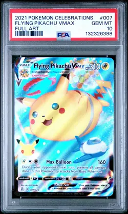 2021 POKEMON CELEBRATIONS #007 FULL ART/FLYING PIKACHU VMAX PSA 10 - Image 1