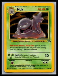 Muk 13/62 Holo Rare Fossil Pokemon Unlimited Holo Near Mint - Image 1
