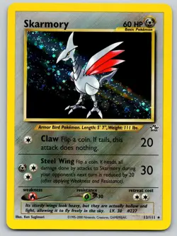 Skarmory 13/111 Unlimited Holo Rare Neo Genesis Pokemon NM - LP - Image 1