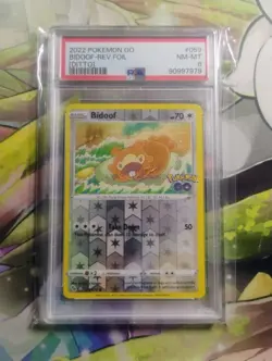 2022 Pokemon TCG PSA 8 NM-MT Pokemon Go RH Bidoof (Ditto) #059 - Image 1