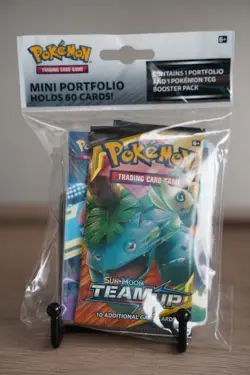 Pokemon TCG Sun & Moon Team Up Mini Portfolio Booster Pack Venusaur Celebi - Image 1