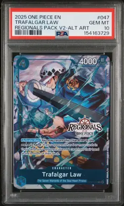 OP PROMOS 047 TRAFALGAR LAW REGIONALS PACK 2025 VOL.2-ALTERNATE ART PSA 10 - Image 1