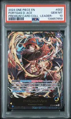 2024 ONE PIECE PREMIUM CARD COLL -LEADER COLL- #002 PORTGAS D. ACE PSA 10 - Image 1