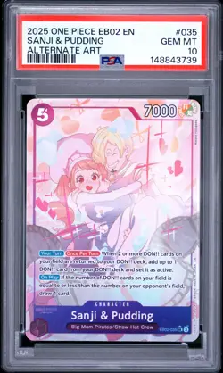 2025 ONE PIECE EB02-EXTRA BOOSTER -ANIME 25TH COLLECTION- SANJI & PUDDING PSA 10 - Image 1