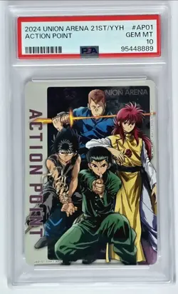 Yusuke & Kurama – Yu Yu Hakusho Union Arena Action Point Card – PSA 10 - Image 1