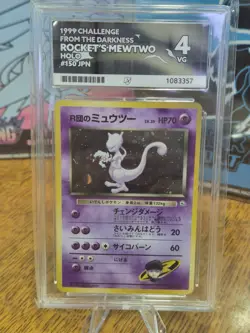1999 Challenge From The Darkness Rockets Mewtwo Holo Ace Graded 4 Pokemon Card - Image 1