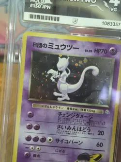 1999 Challenge From The Darkness Rockets Mewtwo Holo Ace Graded 4 Pokemon Card - Image 3