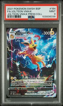PSA 9 Jolteon VMAX SWSH184 2021 Sworld & Shield Black Star Promo Pokemon Card - Image 1