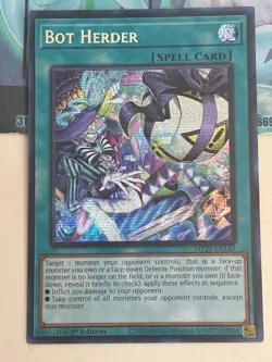 Yugioh 1x Bot Herder Secret Rare MP25-EN149 2025 Mega-Pack 1st Edition Near Mint - Image 1