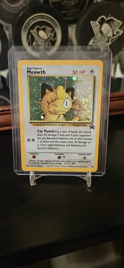Meowth - 10 - Pokemon Wizards Black Star Promo Card GAME BOY 🌀 PAW SWIRL 🌀 - Image 1