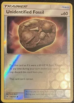 Pokemon TCG Card Unidentified Fossil 116/131 Reverse Holo Forbidden Light LP - Image 1