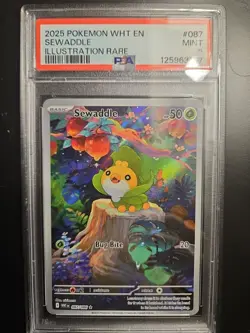 Pokemon SV White Flare WHT en Sewaddle Illustration Rare Card #087/086 - Image 1