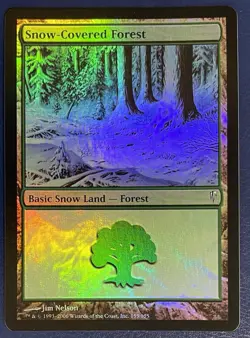 MTG *Foil* Snow-Covered Forest #155 Coldsnap CSP Magic The Gathering - Image 1