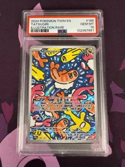 PSA 10 TATSUGIRI 2024 POKEMON TWILIGHT MASQUERADE ILLUSTRATION RARE #186 - Image 1