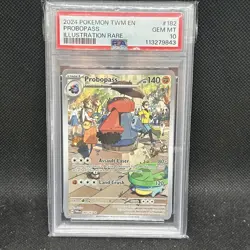 2024 POKEMON TWM EN PROBOPASS ILLUSTRATION RARE #182 PSA 10 - Image 1