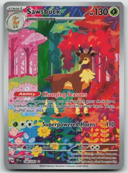Pokemon TCG Sawsbuck Card Temporal Forces 166/162SV05 LP - Image 1