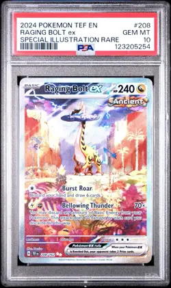 PSA 10 RAGING BOLT EX 208 TEMPORAL FORCES SIR POKEMON GEM MINT - Image 1