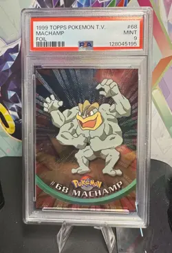 Pokemon TCG Machamp 1999 Topps Foil #68 PSA 9 - Image 1