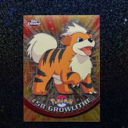 Pokemon 2000 Topps Chrome Pokemon Series 1 #58 Growlithe Pokemon T.V. - Image 1