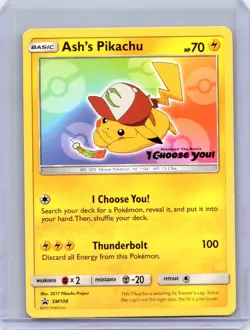 Ash's Pikachu - SM108 Promo Sun & Moon Promo Pokemon Lightly Played - Image 1