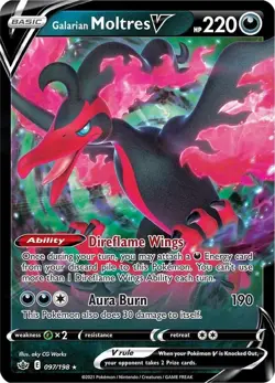 Galarian Moltres V 097/198 Holo V Rare Chilling Reign Pokemon Near Mint - Image 1
