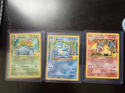 25th Anniversary CHARIZARD VENUSAUR BLASTOISE Celebration Set Holo Pokemon - PF - Image 1