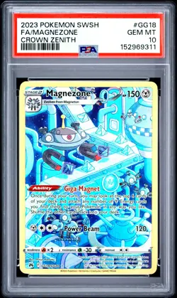 2023 POKEMON SWORD & SHIELD CROWN ZENITH #GG18 FULL ART/MAGNEZONE PSA 10 - Image 1