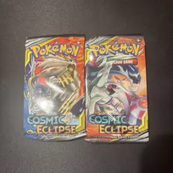 Pokemon Cosmic Eclipse Sun & Moon (2) Booster Packs Bundle 820650805899 - Image 1