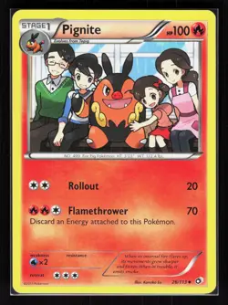 Pignite Uncommon Pokemon Legendary Treasures 26/113 MP - Image 1