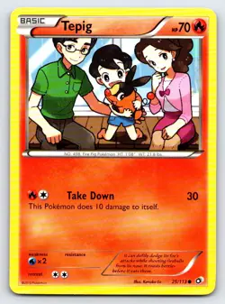 Tepig 25/113 Common Legendary Treasures Pokemon Lightly Played - Image 1
