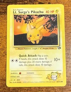 Pokemon TCG Lt. Surge's Pikachu Gym Challenge 84 Regular Unlimited Common - Image 3
