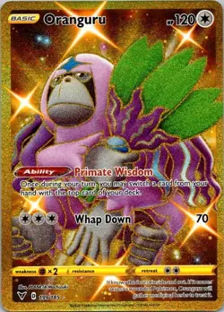 Pokemon TCG Oranguru (Secret) 199/185 - SWSH04: Vivid Voltage - (NM) (SKU 1-5) - Image 1